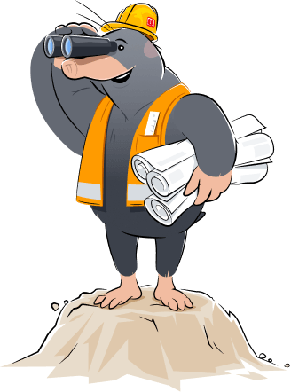 Maulwurf mit Fernglas